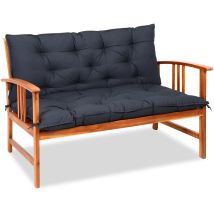 Detex - Cojín con respaldo para banco doble de jardín 1,1x1m Colchoneta acolchado viscoelástica - Varios colores Antracita