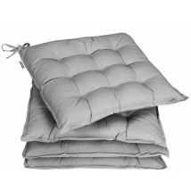 Set 4 cuscini da sedia effetto visco per interni e esterni Grigio - Detex