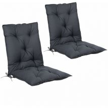 Detex - Set de 2 cojines de sillas con respaldo Almohadillas para sillones de jardín - Varios colores Antracita