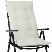 Detex - Set de 6 Cojines para sillas con respaldo 122x48cm Almohadillas para asientos viscoelásticas - Varios colores Crema