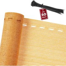 Detex - Fence Privacy Shade Screen Garden Railing Awning Balcony Sun & uv Protection 150g/sm Weatherproof Shield Fabric Beige 1.4x10 m (de)