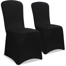 Detex Stuhlhussen 4er Set Stretch Öko-tex Zertifiziert Stuhlbezüge Hussen Stühle Bezug Überwurf Hochzeit Weihnachten Schwarz