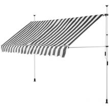 Tenda da balcone 150-400cm tenda da sole 350cm (de), Bianco/Grigio - Detex