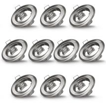 10x Cornice per Faretto led ad Incasso con presa in ceramica GU10 portafaretto a incasso Set 10pz argento brillante - Deuba