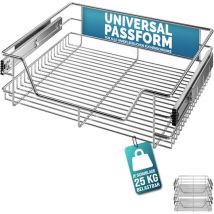 Deuba 2x Cajón telescópico bandeja de metal extraíble 60cm organizador interior almacenaje cocina