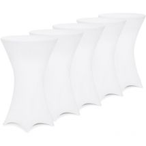 Deuba - detex Stehtisch Husse 5er Set Ø60-65/70-75/80-85cm Farbwahl Stretch Stehtischhusse Überzug 5er Set Ø60 cm / weiß