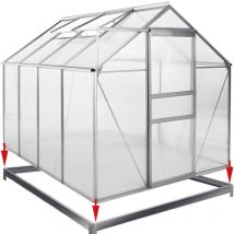 Galvanised Steel Greenhouse Foundation Tomato House Floor Base Frame M3: 250x190cm (de) - Deuba