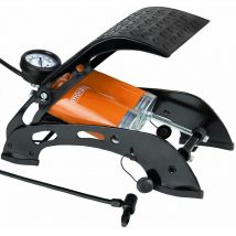 Monzana - Deuba Bomba de pie de doble cilindro para coche bicicleta 7 Bar 100 psi 3 adaptadores pedal antideslizante manguera de 80cm 2 cilindros de