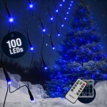 Cadenas de luces led interiores o exteriores luces navidad Cortina de luz 100 led azul - Monzana