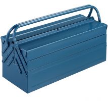Deuba Caja de herramientas de metal con compartimentos extensibles chapa de acero 580x220x210mm bricolaje