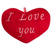 Cuore Cuscino i Love You soffice morbido ricamato lettering cuore peluche cuscino peluche 32 cm (de) - Deuba
