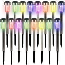 Led Solarlampen Außen 16er Set Wetterfest Ip44 Edelstahl Farbwechsel Bunt Garten Balkon Solar Solarleuchten Außenbeleuchtung - Monzana