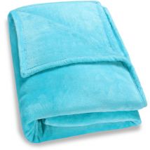 Monzana - Deuba Manta para sofás suave de forro polar Microfibra Mantas para cama lavable color y tamaño a escoger 220x240 - azul claro