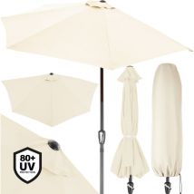 Kingsleeve - Ombrellone semirotondo a mezzaluna 2,7m manovella protezione uv 80+ terrazza balcone ombrellone semicircolare Crema