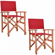 Deuba Sedia da giardino Cannes fsc Foreste correttamente gestite legno di eucalipto sedie pieghevoli da regista balcone terrazza 2x rosso