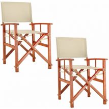 Deuba Sedia da giardino Cannes fsc Foreste correttamente gestite legno di eucalipto sedie pieghevoli da regista balcone terrazza 2x crema