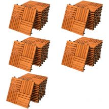 Casaria - Decking Tiles Set fsc Certified Eucalyptus Acacia Wood Patio Garden Balcony Outdoor Deck Interlocking Terrace Multipack 55x Acacia Quattro