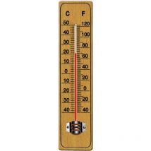 Markenartikel - deuba Wooden Thermometer Indoor & Outdoor Temperature Display Celsius & Fahrenheit Wall-Mountable Garden Thermometer -40°C to +50°C