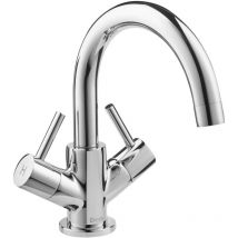 Deva - Insignia Mono Basin Mixer Tap Dual Handle with Press Top Waste - Chrome