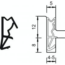 Deventer - Haustürdichtung S6512a - Türdichtung für Falzhöhe 12mm, Kunststoff rustikalbraun - 150m