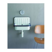 Alape - Déversoir mural avec trop plein - Couleur : blanc avec bordure en plastique