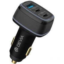 Devia - Autoladegerät 115w Schnellladegerät 2x Usb-c 1x Usb Schwarz