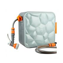 Dévidoir mural tuyau arrosage Fuxtec FX-CU20 - 20m pivotant et design