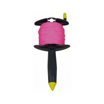 Enrouleur de drisse 1,5mm - 100m - cordeau rose fluo