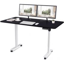 Devoko - 160CM Height Adjustable Standing Desk with Electric Motor, Computer desk, Intelligent Memory Height, Collision Protection,White/Black with