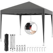 Devoko - 3x3 Faltpavillon, wasserdicht und UV-beständig 50+, höhenverstellbares Faltzelt 3x3, Gartenpavillon für den Außenbereich, ideal für Partys,