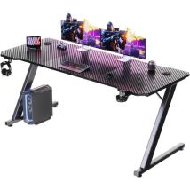 Devoko - Carbonfaser-gaming-tisch 160 X 60 Cm Großer Computertisch Pc-gaming-tisch Für Das Homeoffice, Gaming-tisch Mit Metallgestell, Kabelablage Und