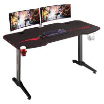 Devoko - Gaming Tisch Bureau Gaiming Bureau Gamer Informatique Table PC,160 cm Noir
