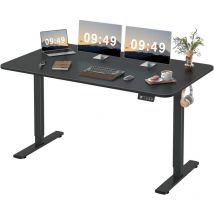 Devoko - Height-adjustable Standing Desk with Electric Motor, Computer Desk, Intelligent Memory Height,Collision Protection,160 cm,Black - Black