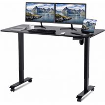 Devoko - Höhenverstellbarer Schreibtisch (160x80 cm) - Schreibtisch Höhenverstellbar Elektrisch Touchscreen,mit Rollen,Spleißbrett,Schwarze - Schwarze
