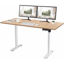 Höhenverstellbarer Schreibtisch (160x80 cm) - Schreibtisch Höhenverstellbar Elektrisch Touchscreen,Spleißbrett,Weiß -beige - Weiß -beige - Devoko