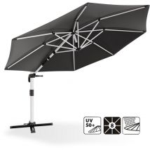 Parasol droit 35M parasol gris foncé pliable escamotable grand parasol de jardin Devoko