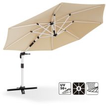 Parasol droit 35M parasol beige pliable escamotable grand parasol de jardin Devoko