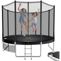 Devoko Trampolin für Kinder im Freien Ø305 cm/10 ft, Trampolin für den Garten, komplettes Zubehörset: Sicherheitsnetz, Leiter, Randabdeckung,