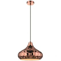 Spring Lighting - 1 Light Large Dome Ceiling Pendant Black, Copper, E27