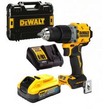 Dewalt DCD805H1T Perceuse à percussion POWERSTACK XR Brushless 18V 90Nm - 1 X 5Ah Batteries, chargeur en coffret