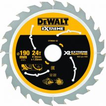 Dewalt Xr Extreme Runtime Lame De Scie Circulaire Scie Circulaire À Main, 1 Pièce, 190/30 Mm 24 Wz/fz, Dt99562 De Qz