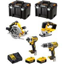 Dewalt - Kit DWK403 (DCD796 DCF887 DCS334 DCS570 2 x 5,0 Ah DCB115 2 x tstak vi)