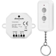 DEWENWILS Funkschalter Set mit Handsender, Funksender Wandsender Licht 230V 2300W, Weiß