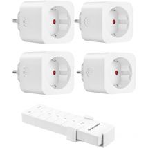 Funksteckdosen-Set 4er, 3680 W, mit Fernbedienung, 30M Reichweite, Weiß - Dewenwils