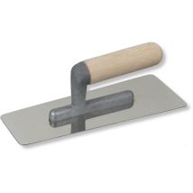Dewepro Venezianische Glanzputz Glättekelle - Stucco Kelle - Venezianer - Trapezförmig - 240x95/75mm - Edelstahlblatt Mit Abgerundten, Geschliffenen 