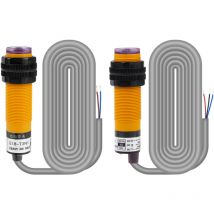 2 interruptores de proximidad con sensor fotoeléctrico infrarrojo npn dc 6-36 v 5 m de distancia de detección - Dewin