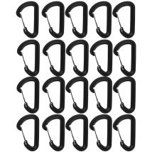 20Pcs Plastic Carabiner Climbing Hiking Locking Buckle Key Ring Outdoor Sports Accessory - Dewin