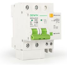 2P 63A Disyuntor de protección contra Fugas pequeñas para el hogar Montaje en Riel Din de 35 mm - Dewin