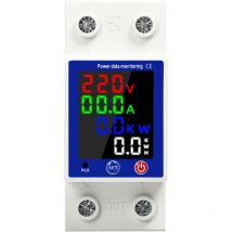Dewin - 2P 63A Medidor de energía inteligente Medidor de potencia kWh Interruptor protector de sobretensión Disyuntor AC230V