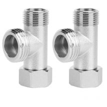 DEWIN 2PCS Válvula de conector de 3 vías Adaptador de válvula desviadora de inodoro Válvula de descarga(EU3/8)